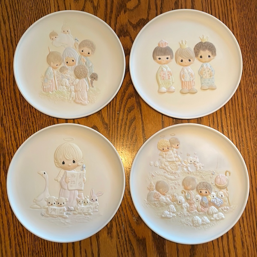 Precious Moments Christmas Collection Plate Series 1981-1984 NWT Original Boxes